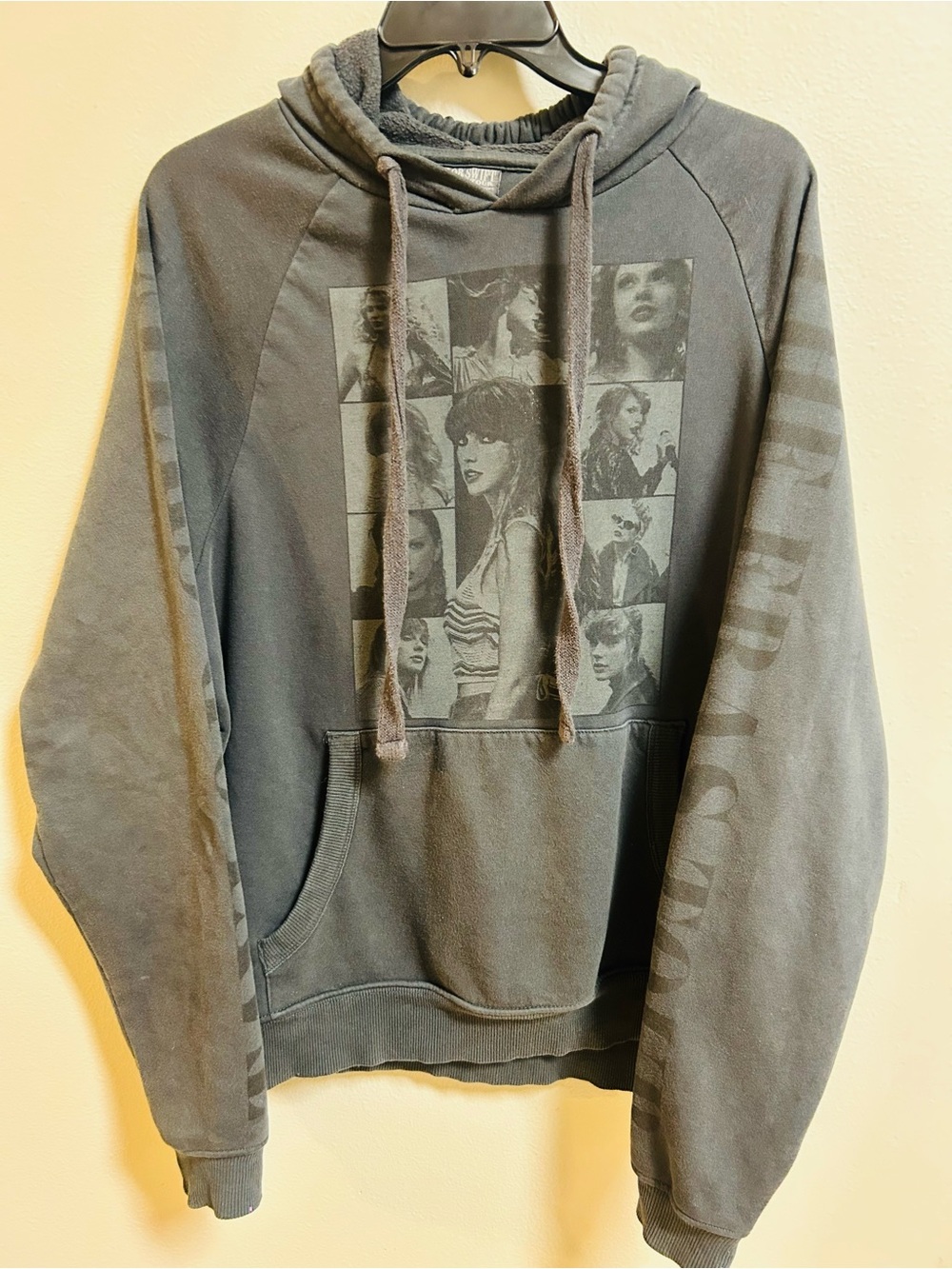 Taylor Swift The Eras Tour Hoodie Gray Washed Graphic Sweatshirt Women’s XSmall